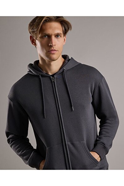 R&B Solid Hooded Jacket with Zipper Closure