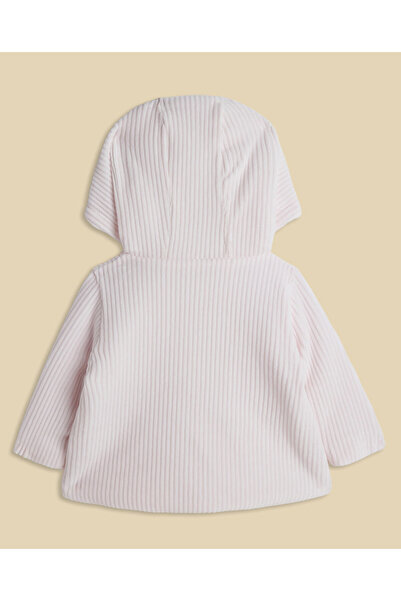 R&B Textured Hooded Jacket with Button Closure