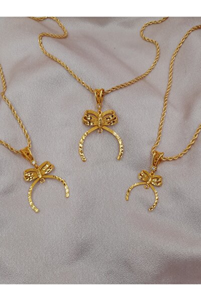 IŞILDAGOLD 22Ayar Altın Kaplama Altınsız Fiyonk Kolye Ucu (ADET)(ZİNCİRSİZ)