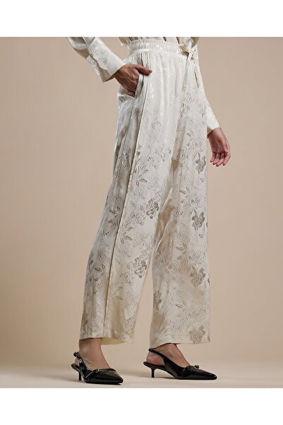 R&B Self Design Pants with Drawstring Waist