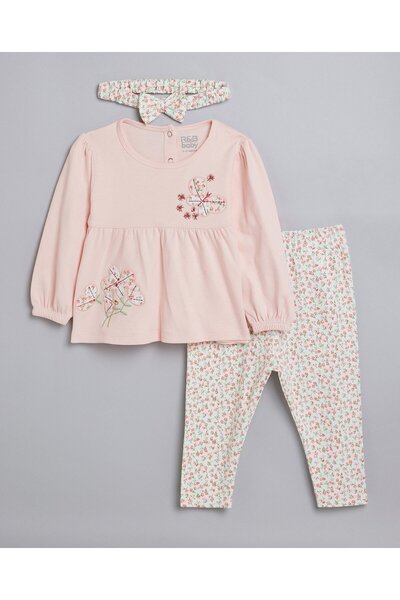 R&B Printed Clothing Set with Headband