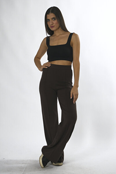 ABBRA Women's Front Seam Wide Leg Sweatpants