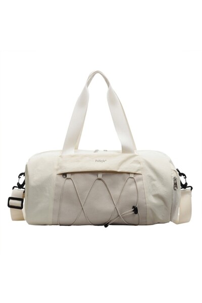 PriStyle Unisex Sports Bag, multiple compartments, shoe pocket, white, 22x41x...