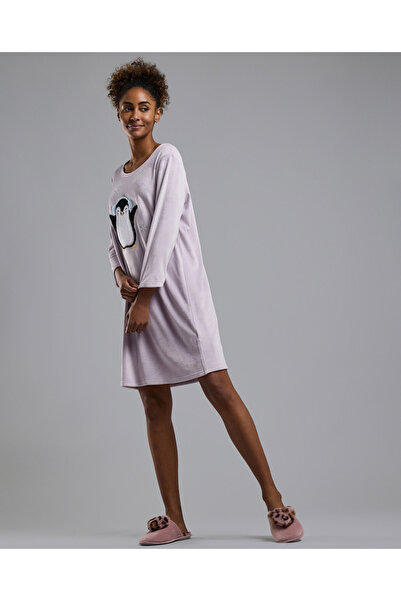 R&B قميص نوم مزين بأكمام طويلة