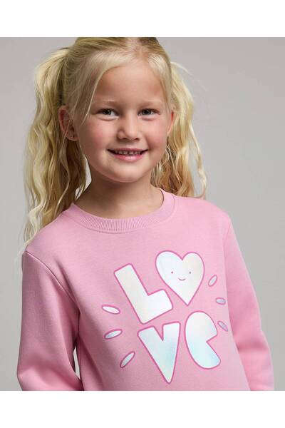 R&B سويت شيرت مطبوع برقبة دائرية وأكمام طويلة