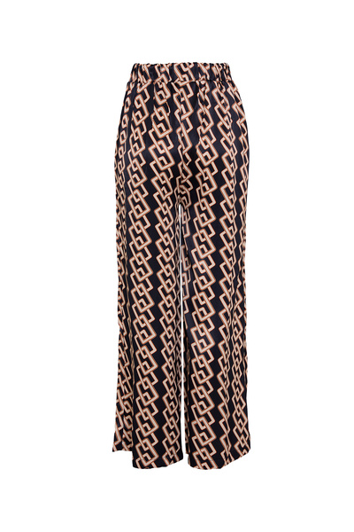 Eight Fashion Women's Chain Patterned Palazzo Viscose Trousers