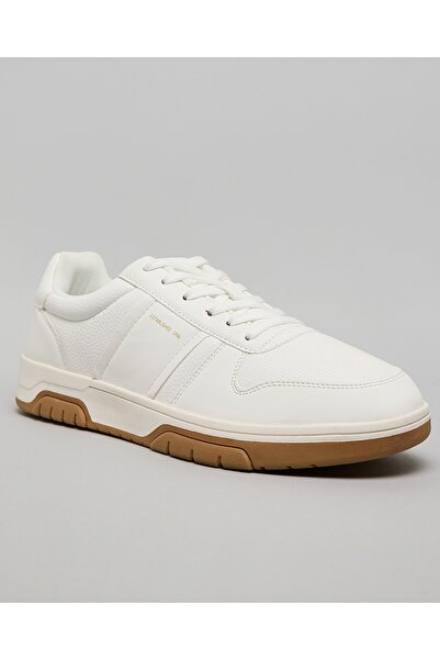 R&B Ivory Men's Color Block Lace Up Sneakers