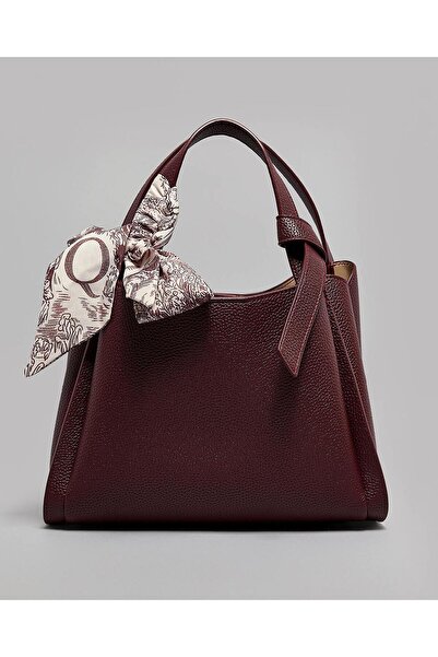 R&B حقيبة كتف نسائية منقوش باللون النبيذي