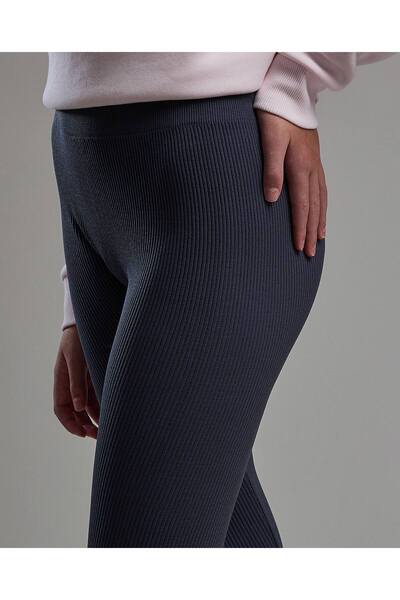 R&B Ribbed Leggings with Elastic Waist