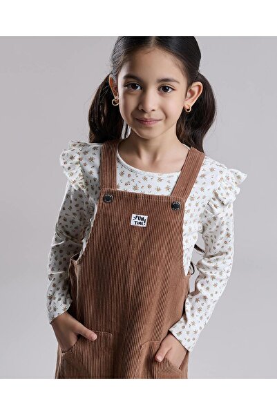 R&B Printed Top and Dungaree Dress Set