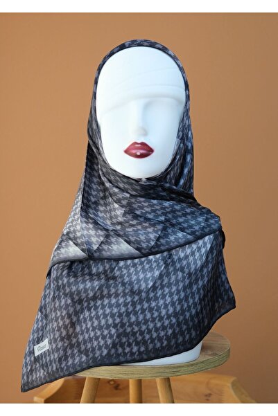 Sinem Picasso Hand Stitched Hybrid Digital Crystal Scarf Black
