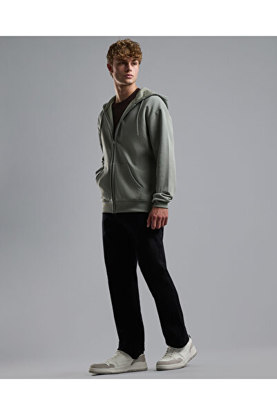 R&B Solid Hooded Jacket with Zipper Closure