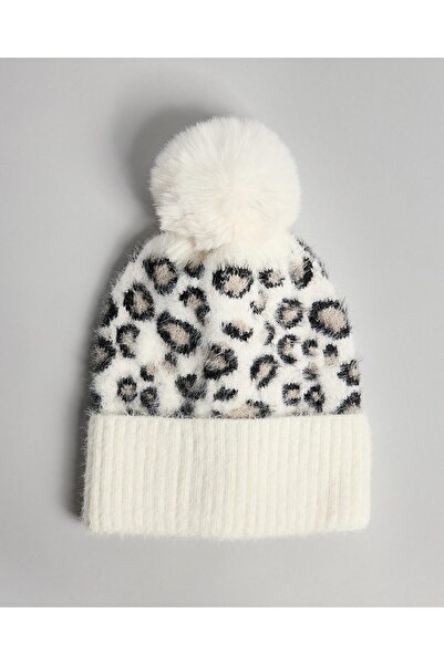 R&B قبعة صغيرة منقوشة بنقشة حيوانية مع بوم بوم