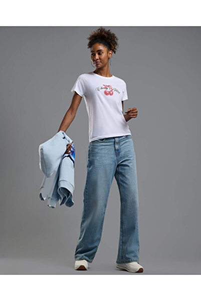 R&B Printed T-Shirt with Crew Neck and Short Sleeves