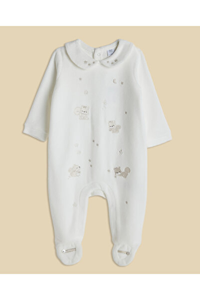 R&B Appliqued Collared Footed Sleepsuit