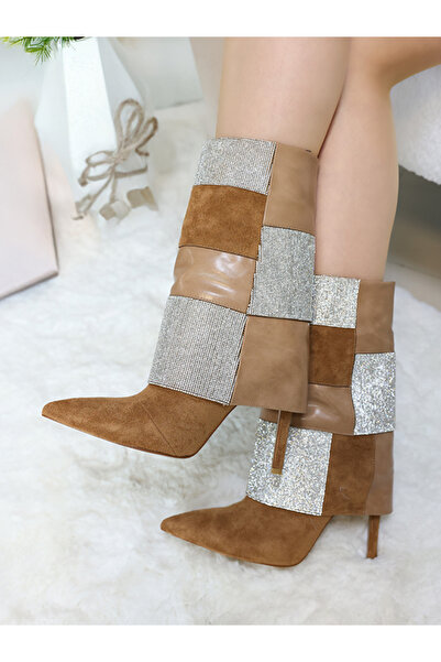 EVASAMLİSHOESBAG Isabel Taşlı Çizme Kahve