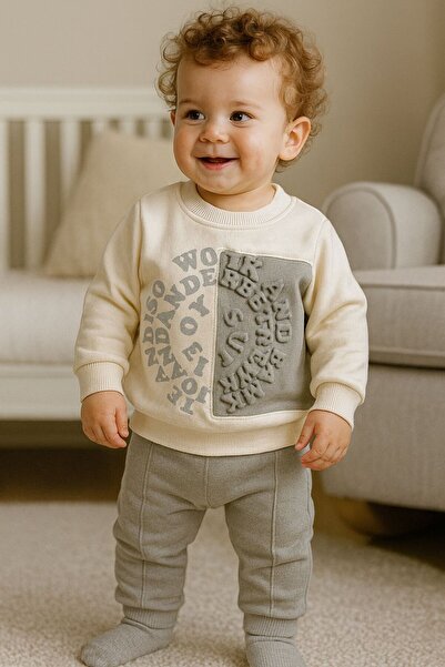 Luna Kids Store طقم رياضي بيكاسو رمادي اللون