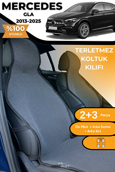 TREND غطاء حماية لمقعد السيارة مضاد للتعرق، 100% قطن، مجموعة كاملة من 5 قطع، مدخن، لسيارة مرسيدس GLA