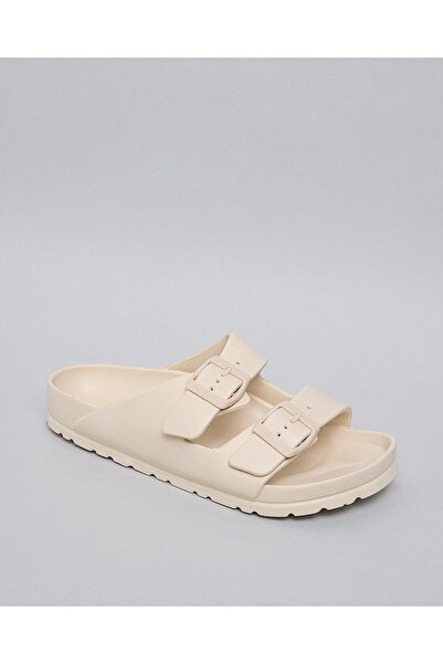 R&B Sand Women's Solid Double Strap Slides