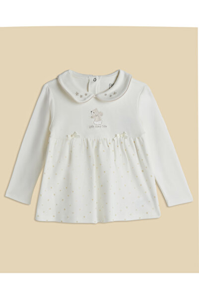 R&B Appliqued Collared Clothing Set