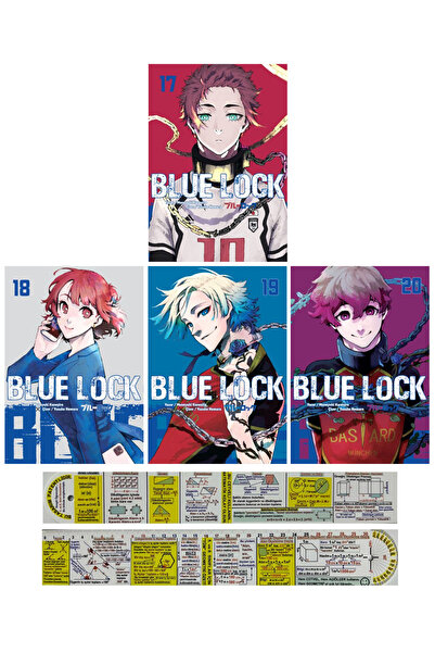 Komik Şeyler Blue Lock 17-18-19-20. Ciltler Manga Seti + Mat. Öğreten Cetvel