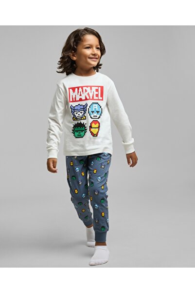 R&B Ivory Boy Marvel Print Pyjama Set