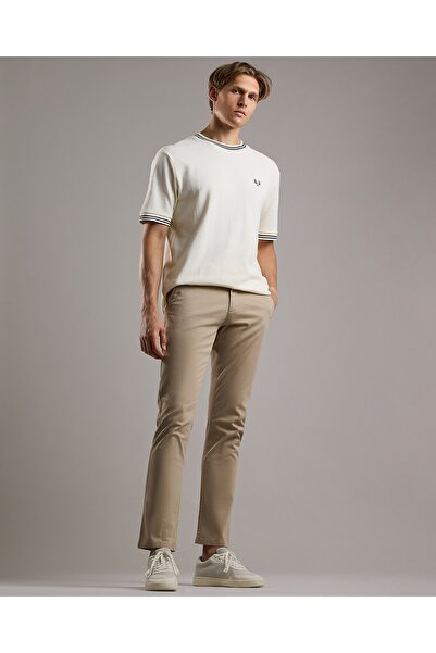 R&B بنطلون مريح سادة مع زر للإغلاق