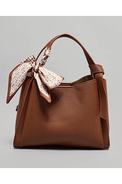 R&B Tan Women's Textured Shoulder Bag