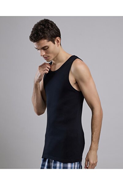 R&B Black Men's Black Men's's 2 Pack Solid Vests