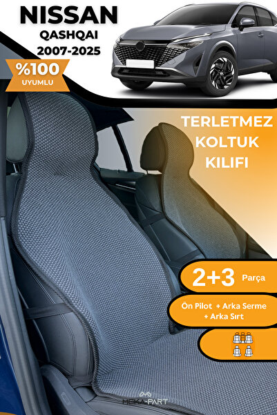 TREND Anti-Sweat Car Seat Protector Cover 100% Cotton 5-Piece Full Set Smoked Nissan Qashqai