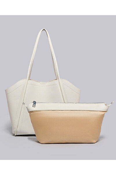 R&B Textured Shoulder Bag with Pouch