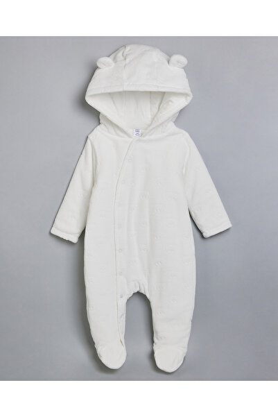 R&B Ivory Boy Solid Hooded Sleepsuit