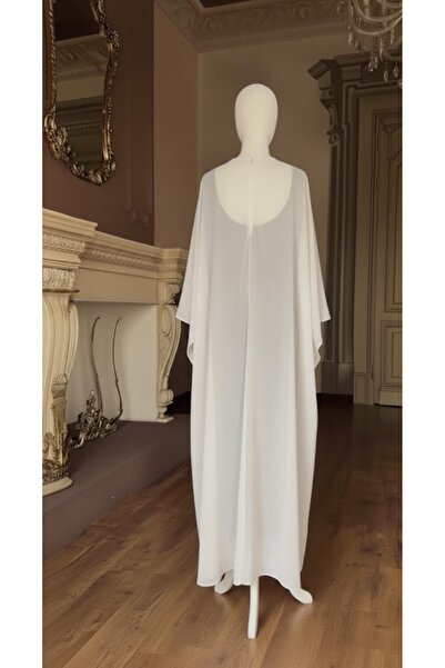 MERİT FASHION Önü Kısa Arkası Uzun Şifon Abiye Pelerin