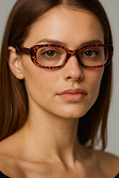 MACERATİ Leopard Frame Vintage Retro Blue Block Blue Light Filter Women's Screen Glasses