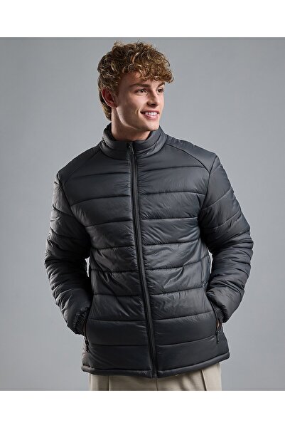 R&B Quilted Puffer Jacket with Zipper Closure