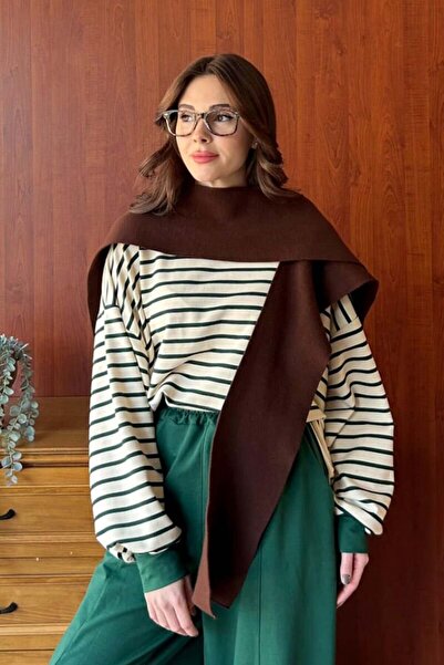 Ceylan Otantik Bitter Brown Shawl Scarf