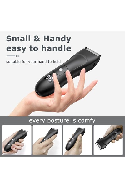 Generic Rechargeable Waterproof Trimmer for Body & Groin Hairs LED Display