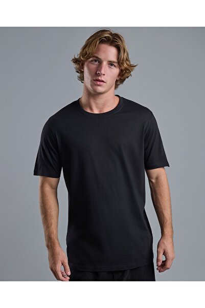 R&B تي شيرت سادة برقبة دائرية وأكمام قصيرة