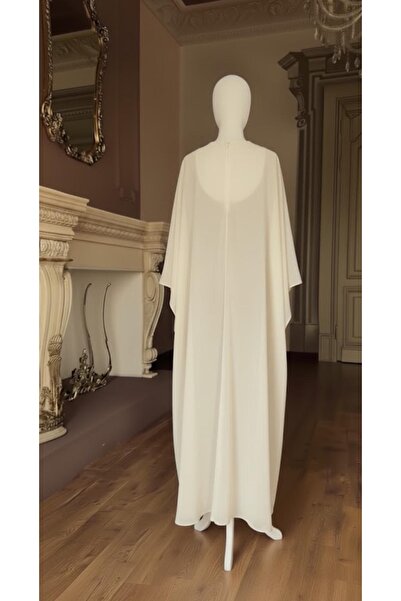 MERİT FASHION Önü Kısa Arkası Uzun Şifon Abiye Pelerin