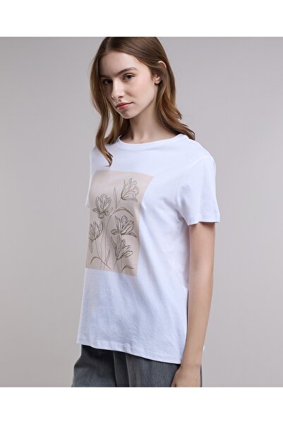 R&B Printed T-Shirt with Crew Neck and Short Sleeves