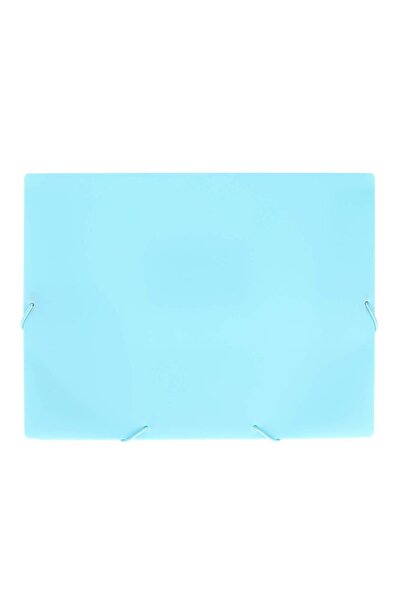 Strigo A4 plastic folder, elastic band, neon blue SF097