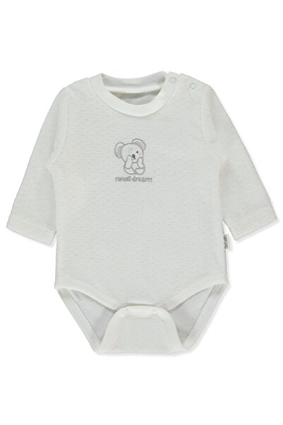 Bebetto KADİFE UZUN KOLLU BODY AY (MY LITTLE ONE) EKRU