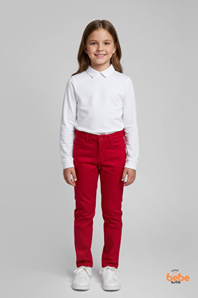 Trend Bebe Butik Pantaloni roșii pentru fete – croială confortabilă, pentru o...