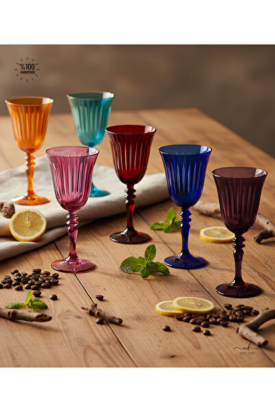 AKDEN STORE Crystal Decor Handcrafted Tall Goblet, Glass