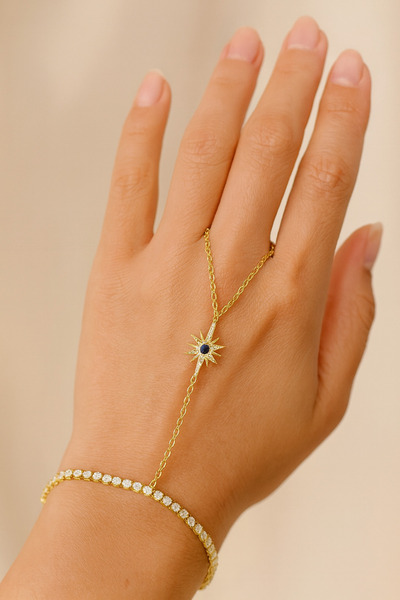 FASHİON JEWELRY Yıldız Detaylı Gold Şık Şahmeran