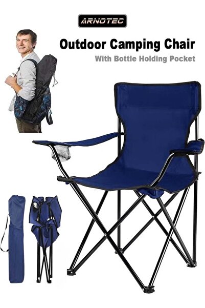 ARNOTEC Portable Folding Camping Chair - Outdoor/Lawn Chair, Dark Blue