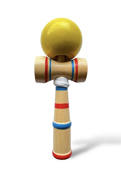Helena Wood Art Kendama clasică din lemn cu bilă galbenă, 18 cm