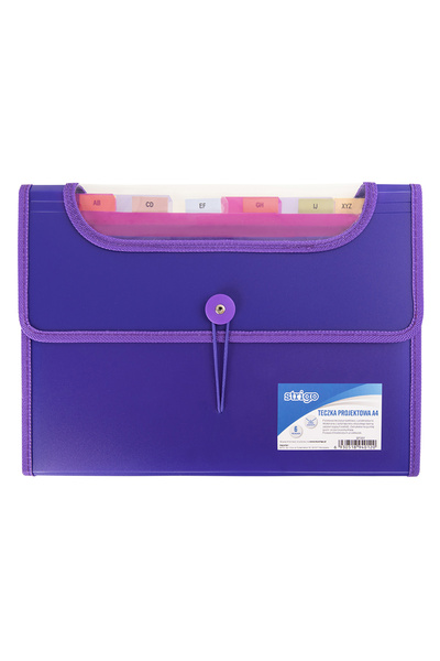 Strigo Expandable plastic folder A4, 6 compartments, purple SF031