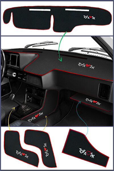 TUSBA MARKET Tofaş Düşük (Alçak) Torpido Koruma Halısı & Vites Konsol Yan Hal...