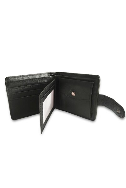 PriStyle Men's -Leather Wallet with ID Slot, Coin Pocket and Multiple Card Slots - Dark Brown